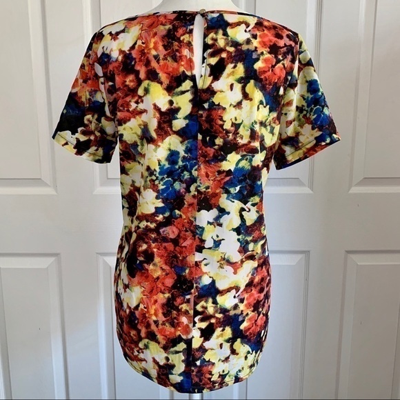 Isani for Target Orange Abstract Floral Blouse Top - Picture 3 of 5